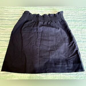J. Crew Black Smocked Bubble Skirt Knee-Length